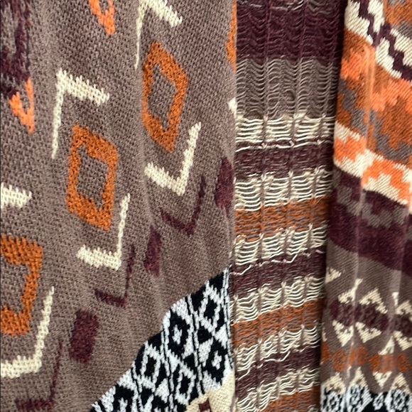 Free People Landmark Oversized Boho Cardigan Duster in Brown and Orange Size S - Picture 5 of 10